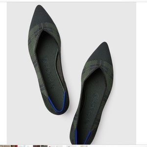 Rothy’s Racer Green Check Point Size 8 - New!